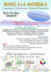 Campamento Todos a la Aventura - Inclusivo Terapeutico - Cartel